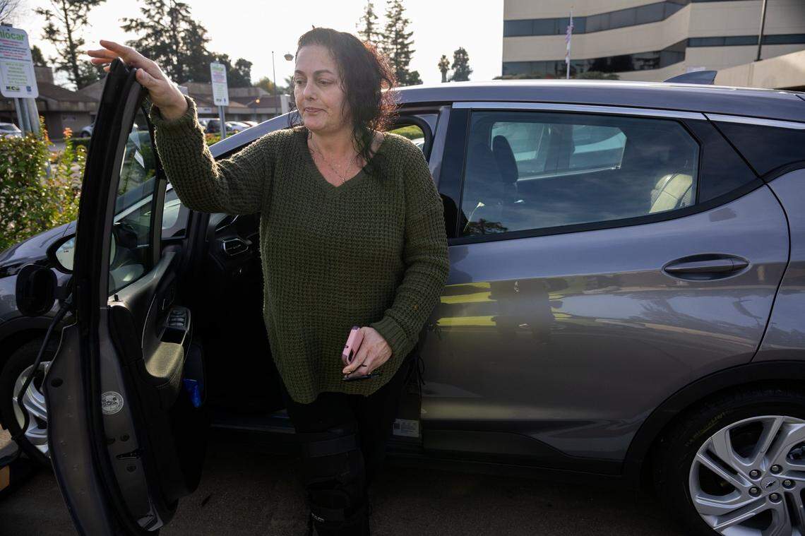 Míocar customer Elizabeth Owens said in December that she has used the ride sharing electric vehicles 15 times since October and loves the convenience of the nonprofit service. She picks up the cars at a Stockton parking lot.