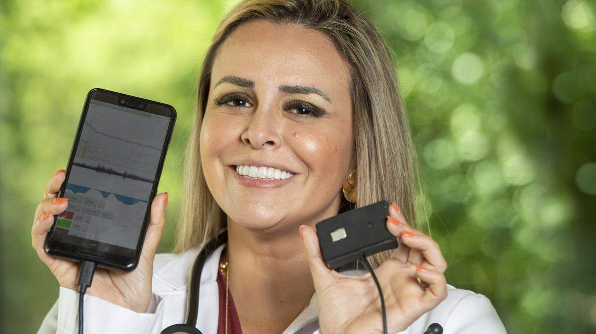 Maria Artunduaga, founder and CEO of Respira Labs, won $20,000 in UC Davis’ Big Bang! Business Competition for her wearable COPD-treatment device.