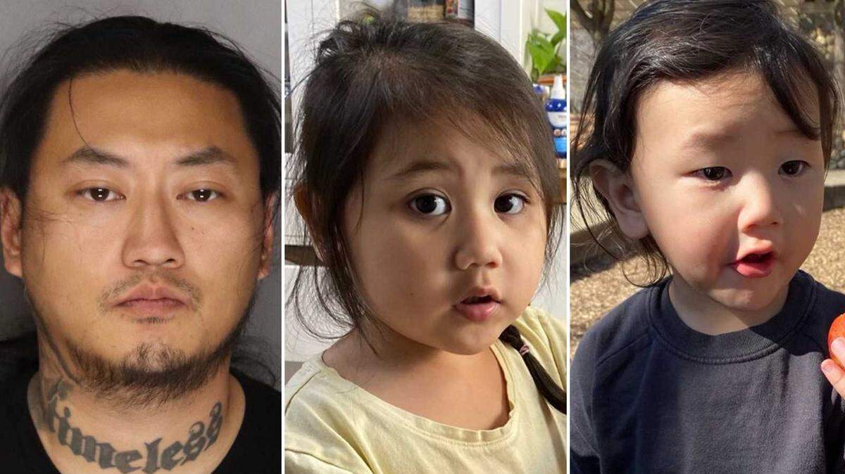 Camron Lee, left, Athena Lee and Mateo Lee were pictured in a Sacramento Police Department alert issued after Angelica Bravo was found dead on July 8, 2024, at a North Sacramento home. Lee, who was accused of killing Bravo and disappearing with the two children, was arrested Tuesday San Diego. Authorities said they would provide an update on the children’s condition.