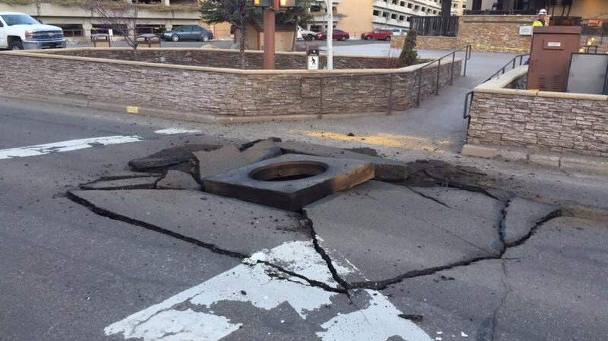 Both directions of Highway 50 are currently shut down at Stateline due to an explosion underneath the roadway.
