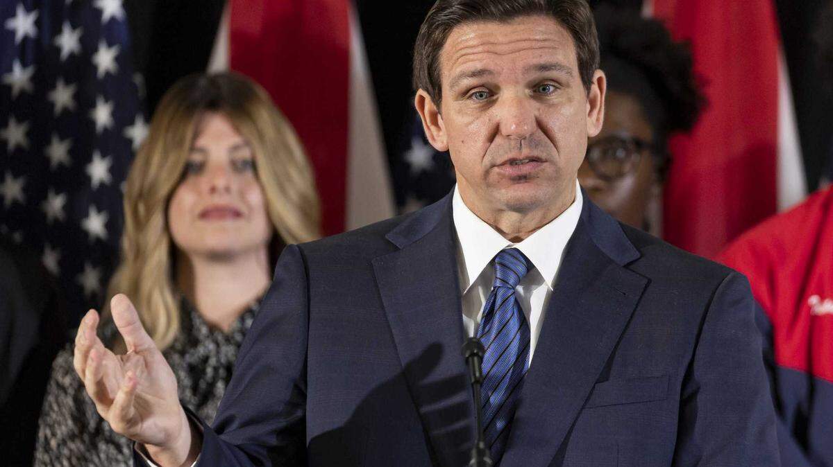Gov. Ron DeSantis speaks during a Miami news conference in March.