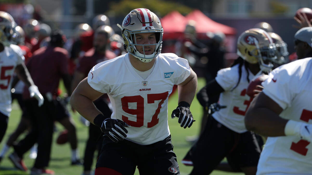 Nick Bosa is impressing his 49ers coaches and teammates during training camp.