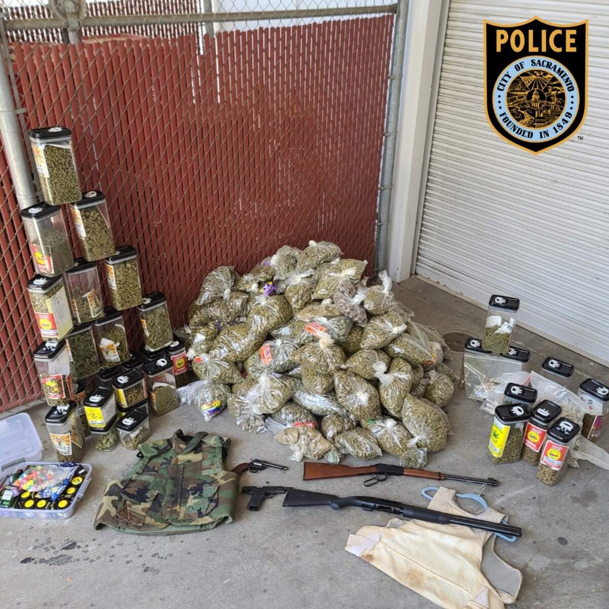 Suspect arrested for several felonies after Sacramento Police obtain a search warrant which yielded 160 lbs. of marijuana, dozens of marijuana vapes and edibles and 3 lbs. of psilocybin (mushrooms).