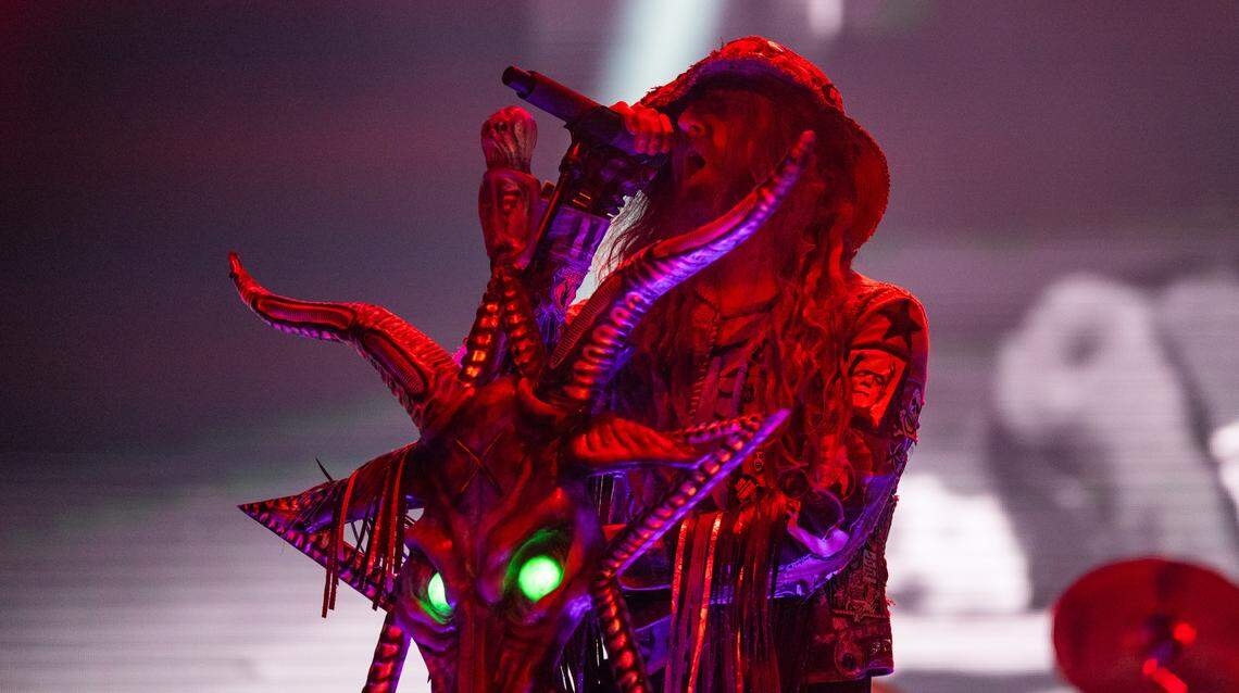Rob Zombie performs during the Aftershock festival on Sunday, Oct. 5, 2025, in Sacramento’s Discovery Park.
