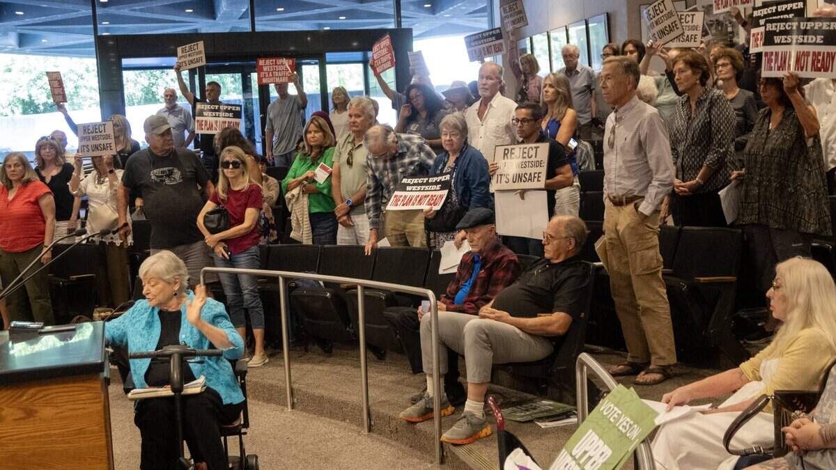 Former Sacramento Mayor Heather Fargo and other attendees voice strong opposition to the proposed Upper Westside development during a Sacramento County Board of Supervisors meeting on Tuesday, June 16, 2026. Sacramento residents say county supervisors, including Phil Serna, failed to hold public hearings since 2020 as the Upper Westside Project moves forward.