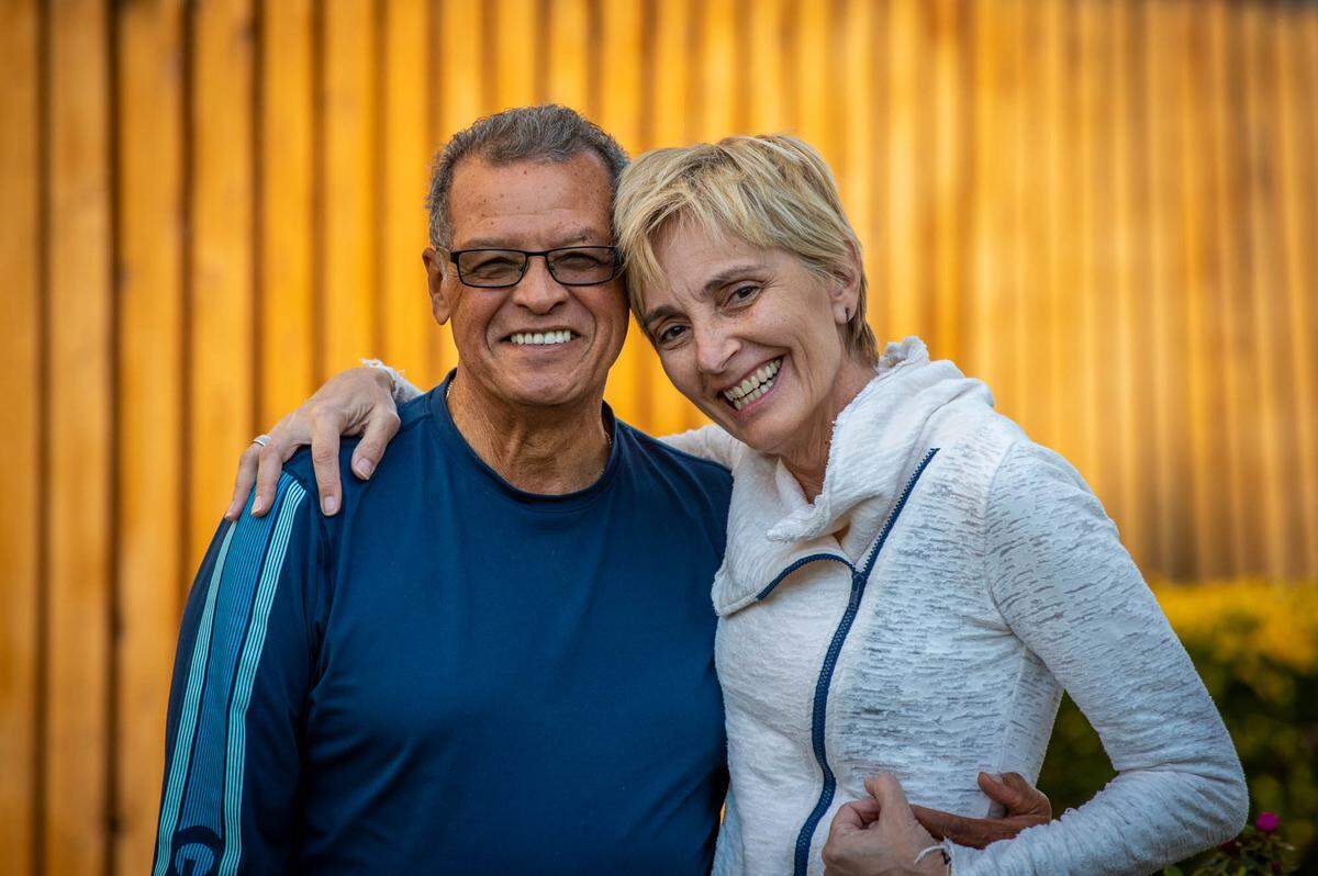 Ken Isaac is a 13-year cancer survivor. He lost his first wife of 43 years to cancer. His current wife Lala Montesini-Isaac, right, also has cancer, suffering from a brain tumor. They are pictured in their backyard in Elk Grove on Dec. 2, 2020. They couple say the free yoga and meditation classes offered by Wellness Within, a cancer support service in Roseville, have been vital to their wellbeing. The classes are now only offered online due to the coronavirus and Wellness Within is asking Book of Dreams for equipment to make their online videos and podcasts so they can continue helping cancer patients and survivors during the pandemic.