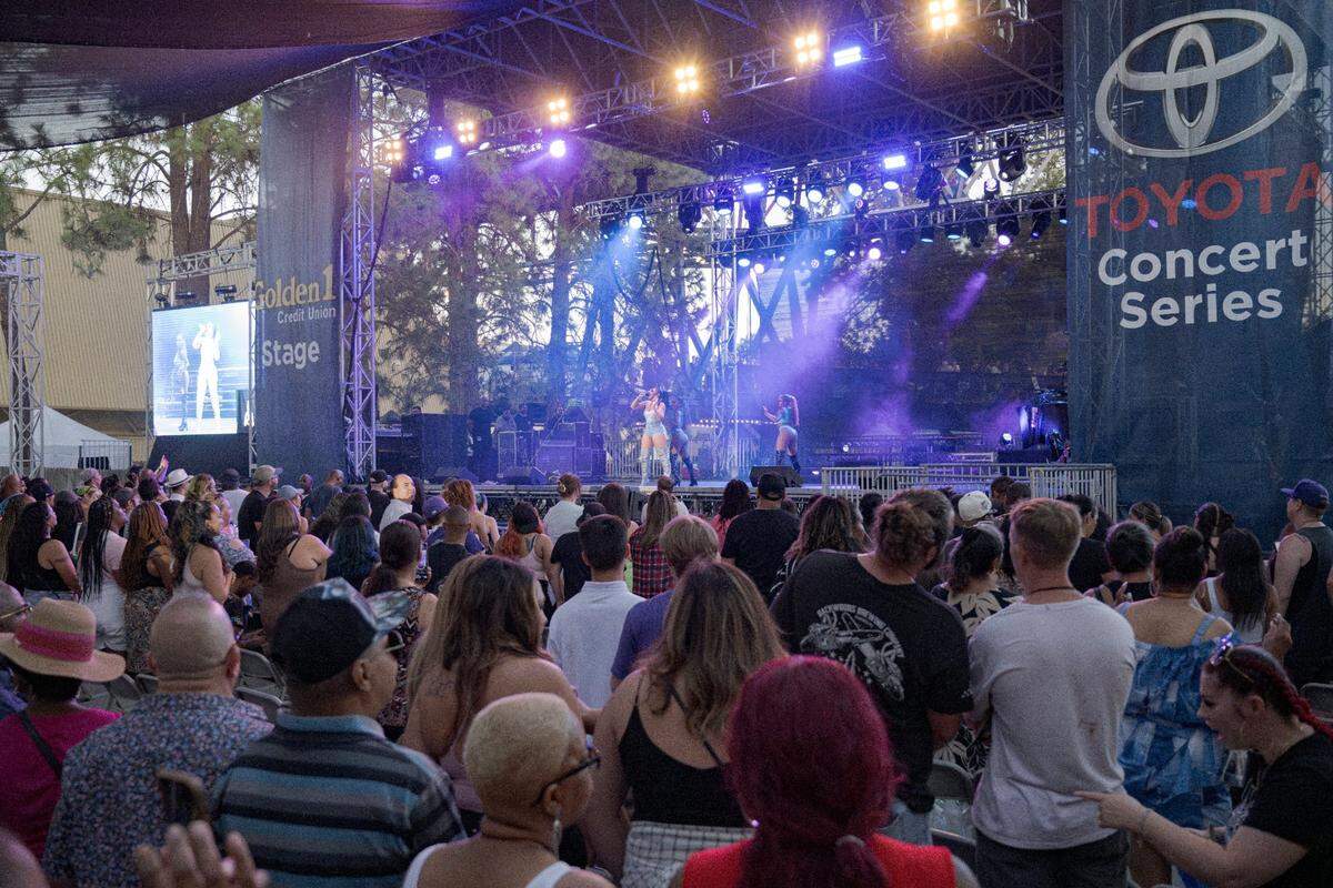 Singer Ashanti performs at the Golden 1 Stage inside the California State Fair on Wednesday as part of the Toyota Concert Series. The series continues with Gin Blossoms on Friday and Kool & The Gang on Saturday night.