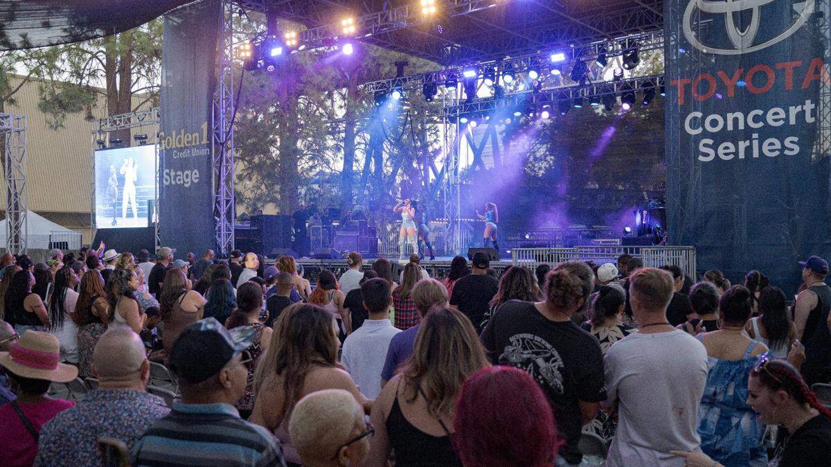 Singer Ashanti performs at the Golden 1 Stage at the California State Fair in 2023 as part of the Toyota Concert Series.