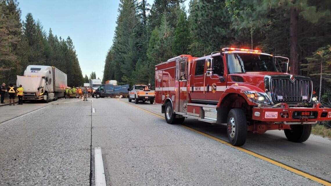 Westbound I-80 reopens in Placer County after delivery truck, semi crash, Cal Fire says