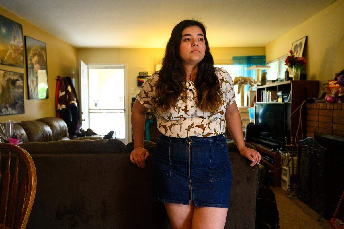 UC Davis student Christina Peña talks on Thursday, April 11, 2019, about a traumatic incident at a band house involving sex and alcohol. “I didn’t take off my own clothes, didn’t turn off the lights, didn’t lay down by myself. I didn’t do any of that without assistance,” she said. Students are taught at band orientation that a person cannot consent to sex when they are intoxicated.