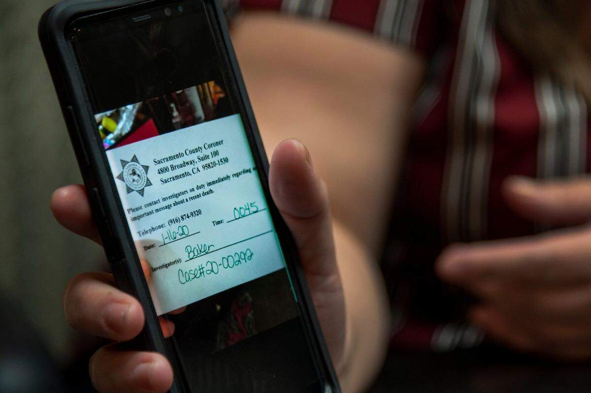 Michele Bryant shows a picture during a February interview of the notification that was left on her front door by the Sacramento County Coroner’s office when they tried to contact her the night her daughter Kendra Czekaj, 12, died. I was so confused, Bryant said. How does this happen when theyre supposed to protect her?