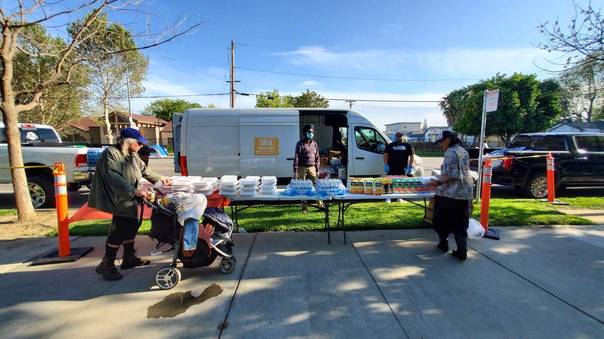 SEVA Selfless Service is a nonprofit organization which provides meals to the homeless in Sacramento every Thursday evening at 400 Bannon St.