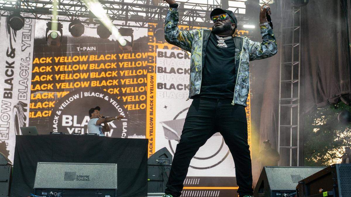 T-Pain performs during the Two Step Inn festival at San Gabriel Park on April 15, 2023 in Georgetown, Texas.
