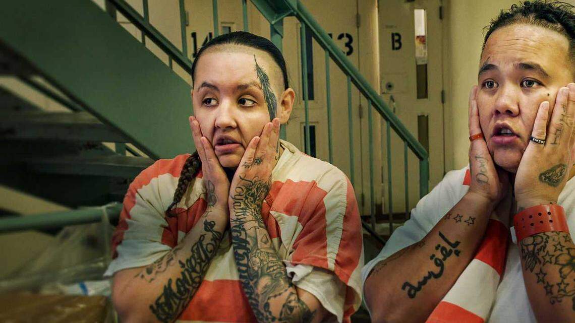 Two women incarcerated at the Sacramento County Main Jail are seen in the Netflix series “Jailbirds,” which premiered on Friday, May 10, 2019.