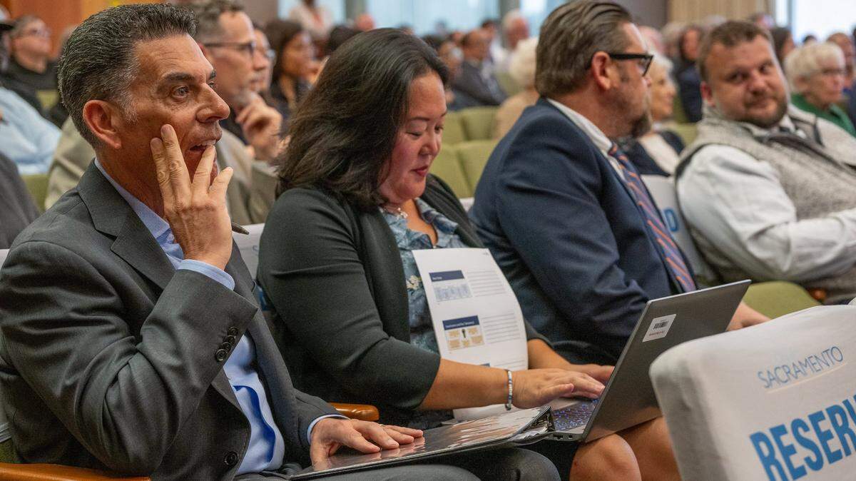 Brian Pedro, director of Sacramento’s Department of Community Response, waits to present at a homelessness meeting at City Hall on Tuesday.