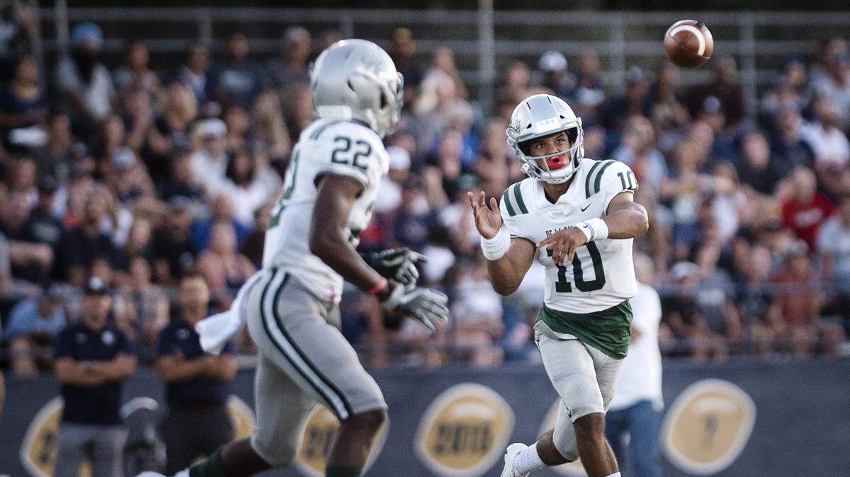 De La Salle of Concord extended its unbeaten streak against Northern California teams to 300 on Friday with a rout of Central Catholic in Modesto. The Spartans visit Folsom on Sept. 13.