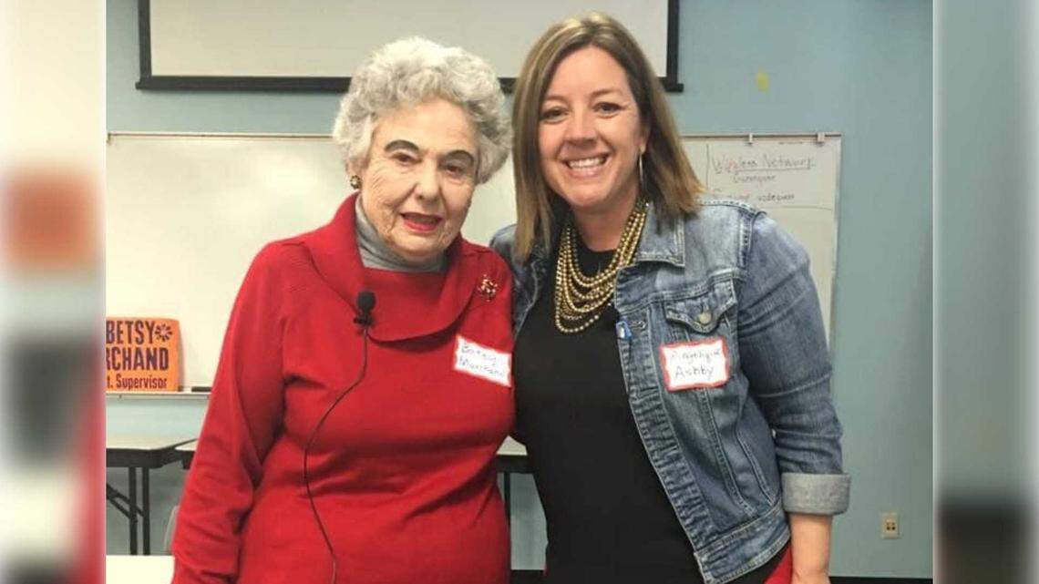 Betsy Marchand, left, and Angelique Ashby pose for a photo in an undated image. Marchand, the first woman elected to the Yolo County Board of Supervisors and a mentor to Ashby and other political leaders in the Sacramento region, died on Oct. 22, 2025, at age 89.