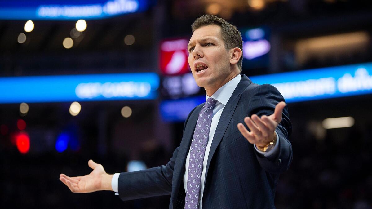 Sacramento Kings coach Luke Walton reacts to call during a game against the Portland Trail Blazers at the Golden 1 Center on Tuesday, November 12, 2019 in Sacramento.