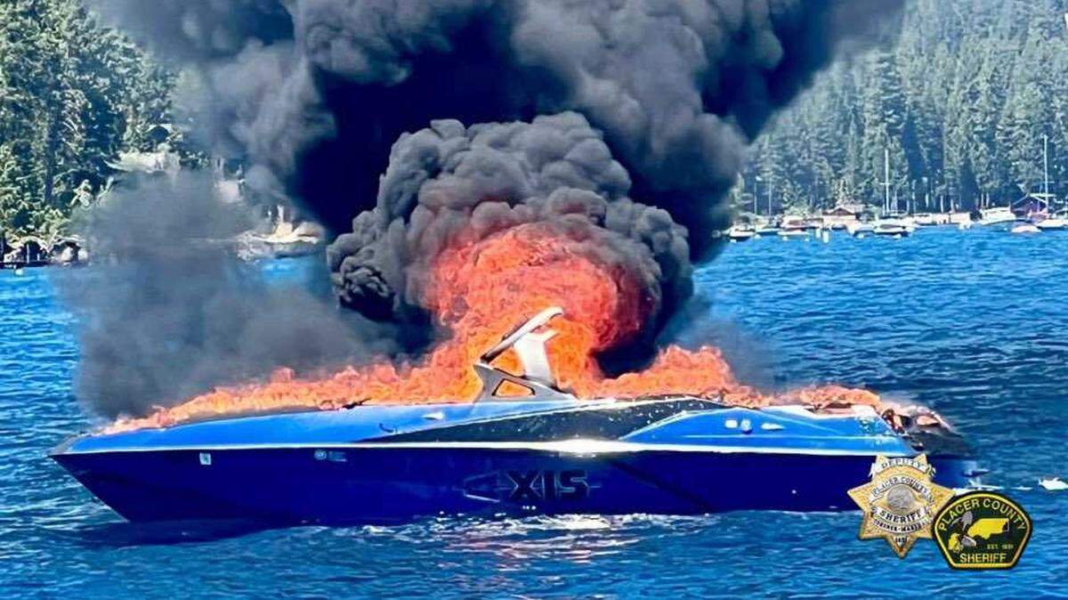 Six people were rescued from a boat Sunday, June 9, 2024, near Cedar Flats on Lake Tahoe after it caught fire and sank, the Placer County Sheriff’s Office said.