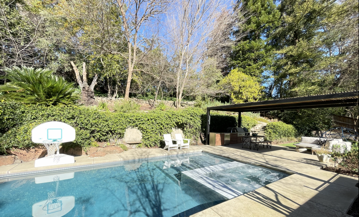 The upgraded backyard of the Nittler Residence is ideal for entertaining.
