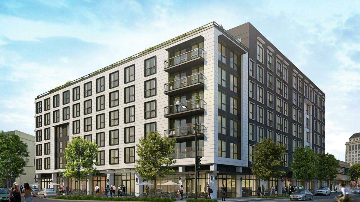 The proposed Anthem Cathedral Square project would consist of 153 housing units and ground floor retail on J Street, between 10th and 11 streets, in downtown Sacramento.