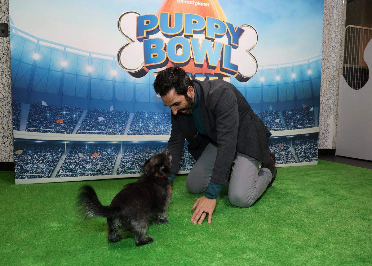 Actor Amir Arison attends Puppy Bowl XXII Press Event on Tuesday, in New York City. 