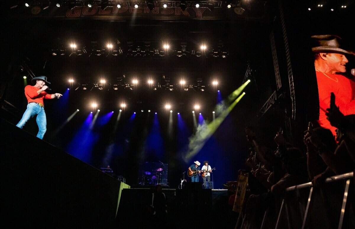 Tim McGraw performs on the Jack Daniels Stage during the first night of Sacramento’s first-ever GoldenSky country music festival Saturday, Oct. 15, 2022, at Discovery Park. The two-day event featured headliners Tim McGraw and Sam Hunt, as well as Brothers Osborne, Midland, Carly Pearce and more.