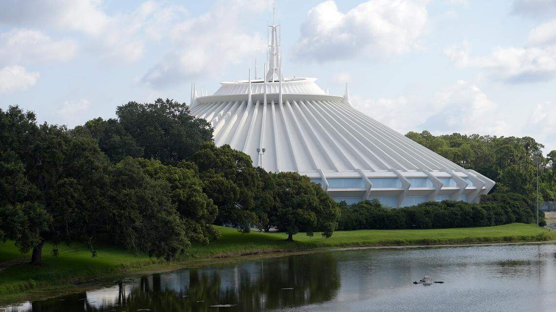 A woman from Alaska has filed a $3 million suit against Disneyland after hitting her head on a low concrete ceiling exiting the Space Mountain ride in 2017, according to the lawsuit. The Walt Disney World version of the attraction, shown here, also faces legal action.