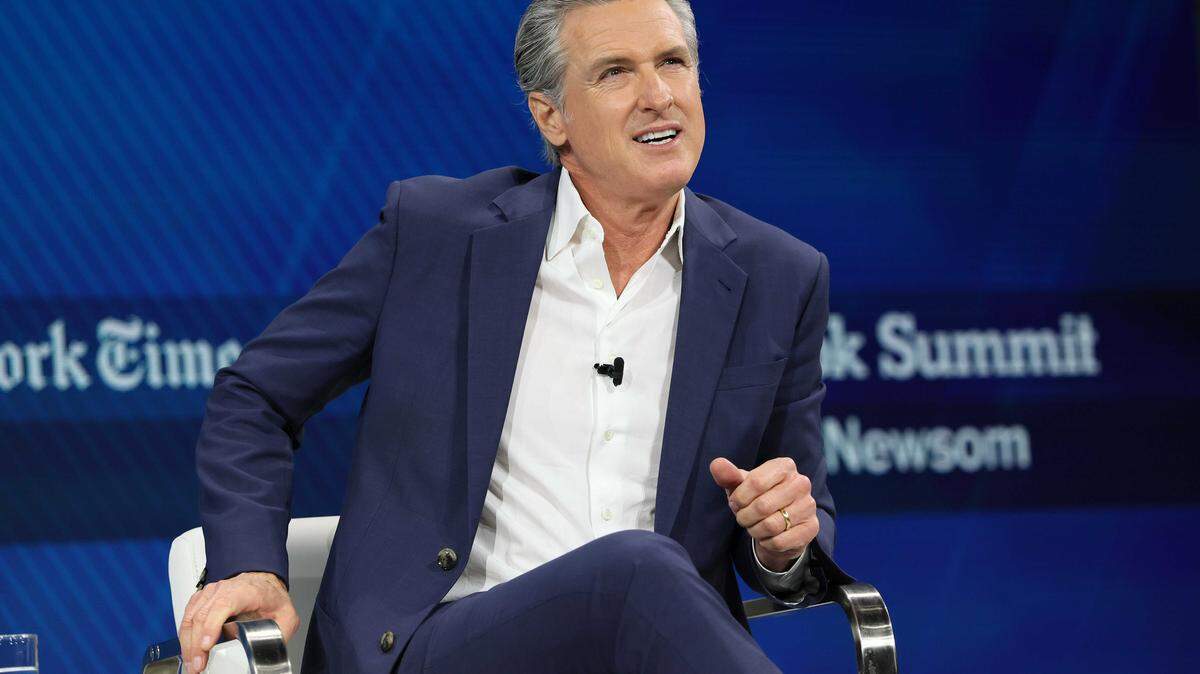 Gov. Gavin Newsom speaks this month at the DealBook Summit in New York.