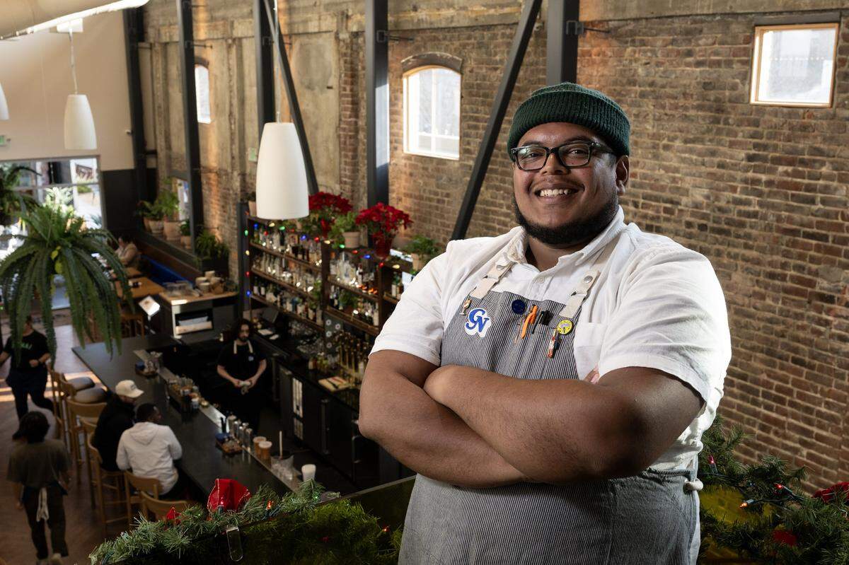 Chef Greg Desmangles, culinary director of Urban Roots Hospitality Group, is photographed inside Good Neighbor in Sacramento on Tuesday, Dec. 16, 2025.