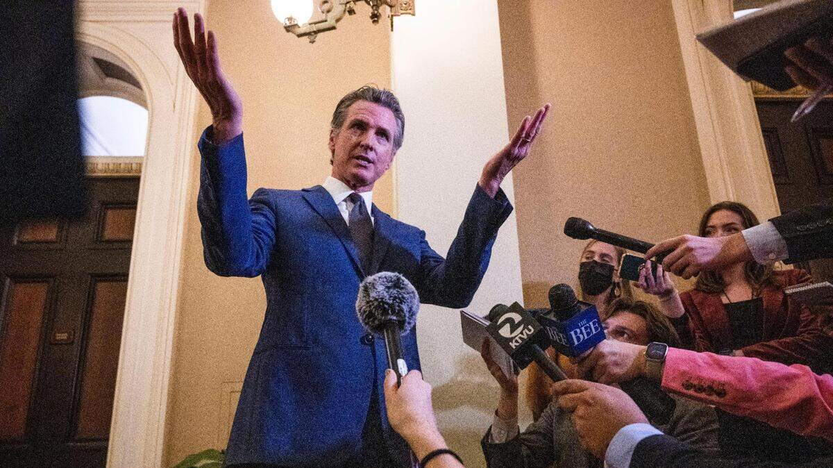 Gov. Gavin Newsom at the state Capitol on Dec. 5.