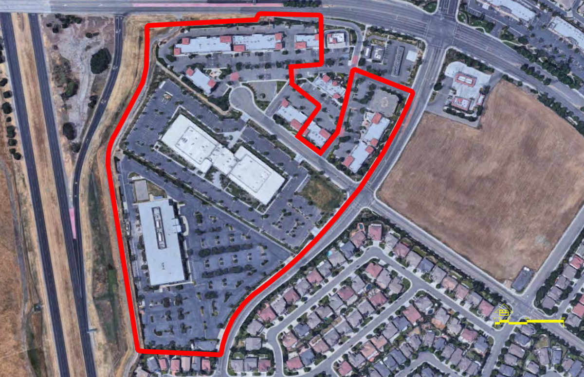In submitted plans to the city, California Northstate University outlines the planned expansion area of its campus where a new teaching hospital, outpatient clinic, parking structures and dormatory, among other facilities, will be built.