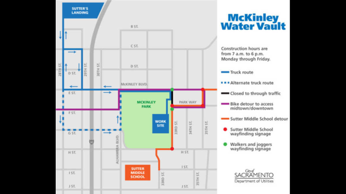 Construction has begun on the McKinley sewage and water tank. The project is planned to be completed in 2021.