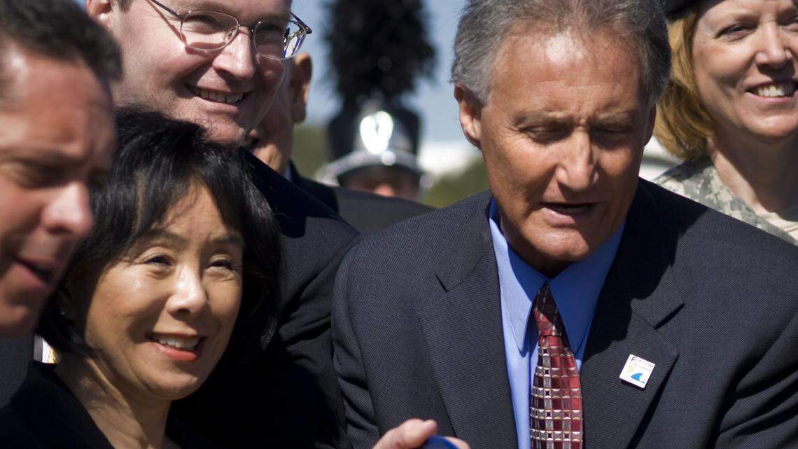 Folsom Mayor Steve Miklos, seen here with Congresswoman Doris Matsui at a ribbon cutting in 2009, expressed skepticism about plans to put a term-limits measure for council members on the November ballot.  March 28, 2009