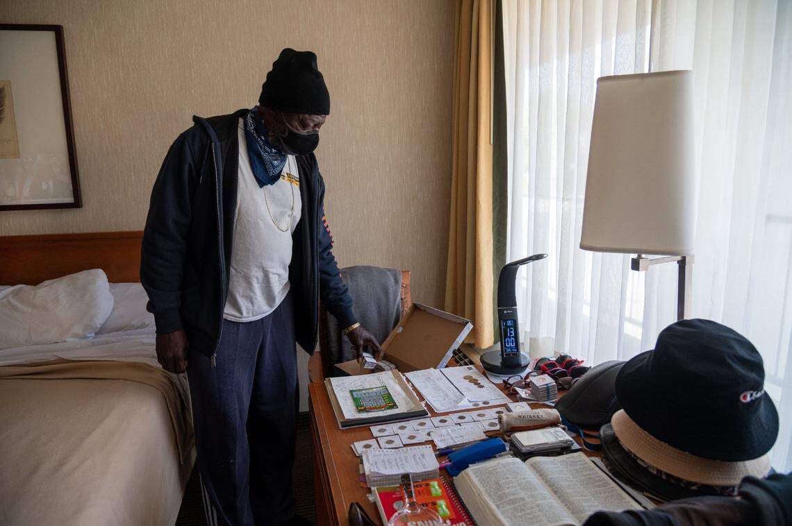 Rogers said he finally has a place to put the coin collection he’s been saving for his grandson on March 25 while staying temporarily at the Vagabond Inn. Project Roomkey was established in March 2020 as part of the state response to the COVID-19 pandemic.