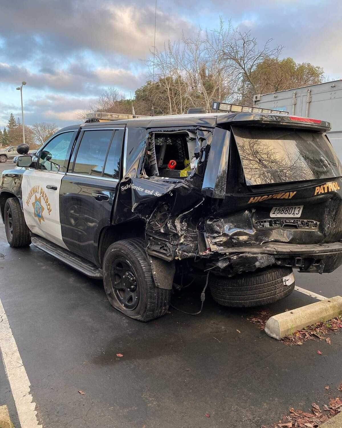 A California Highway Patrol sergeant and three other drivers suffered minor injuries in a four-vehicle crash early Friday Jan. 7, 2022, on the westbound lanes of I-80, east of Reed Avenue.