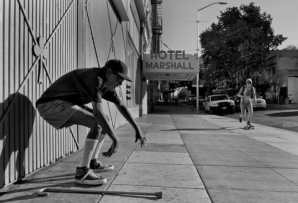 Rising to his feet, former Hotel Marshall resident Dennis Jenkins, 67, was emotional about the hotel’s closing. He had lived at the Marshall for 32 years before a recent dust-up with management.
