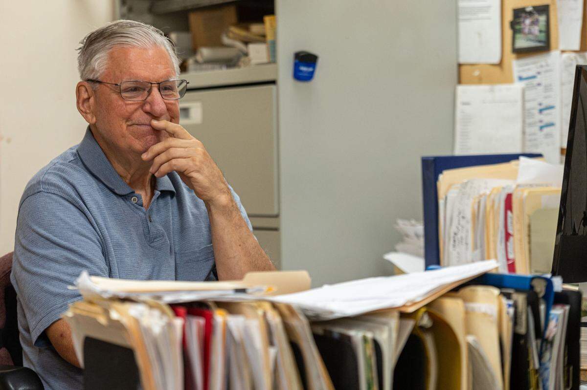 Jim Relles discusses business in his office at Relles Florist in Sacramento on Tuesday, June 18, 2024.