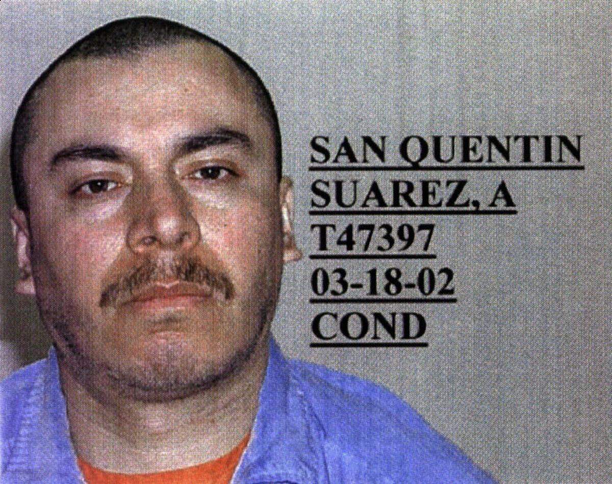 Arturo Juarez Suarez, 43Placer CountyDate of offense: July 12, 1998Date of death sentence: Nov. 1, 2001Suarez was tried in Napa County and convicted of four killings at a Placer County ranch, where he raped a woman, then killed her two children, her husband and her brother-in-law.Suarez invited the family to a ranch where he worked and where he had dug a grave on the property in anticipation of the visit. When the family arrived, he lured Jose Luis Martinez, 37, and his brother Juan, 28, to the gravesite and shot each in the head numerous times.Suarez then went back to the ranch house and assaulted Jose Martinez’ wife, then tied her up. He then led her 3-year-old daughter, Areli, and 5-year-old son, Jack, to the grave, where he bludgeoned them unconscious, then buried them alive with their father and uncle.Suarez later said he planned to kill the woman but she escaped and called authorities while he was off murdering her children.