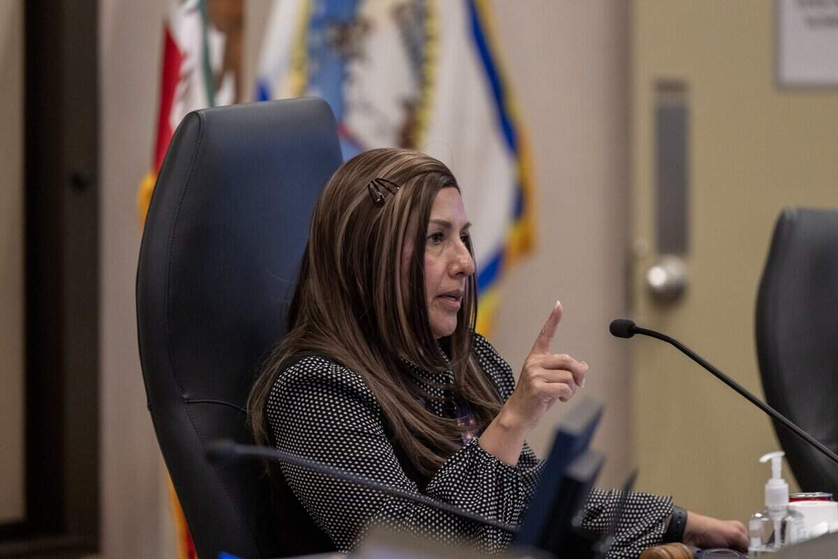 Sacramento County Board of Supervisors Chair Rosario Rodriguez asks county planner Todd Smith a question about the proposed Upper Westside development during a meeting on Tuesday.