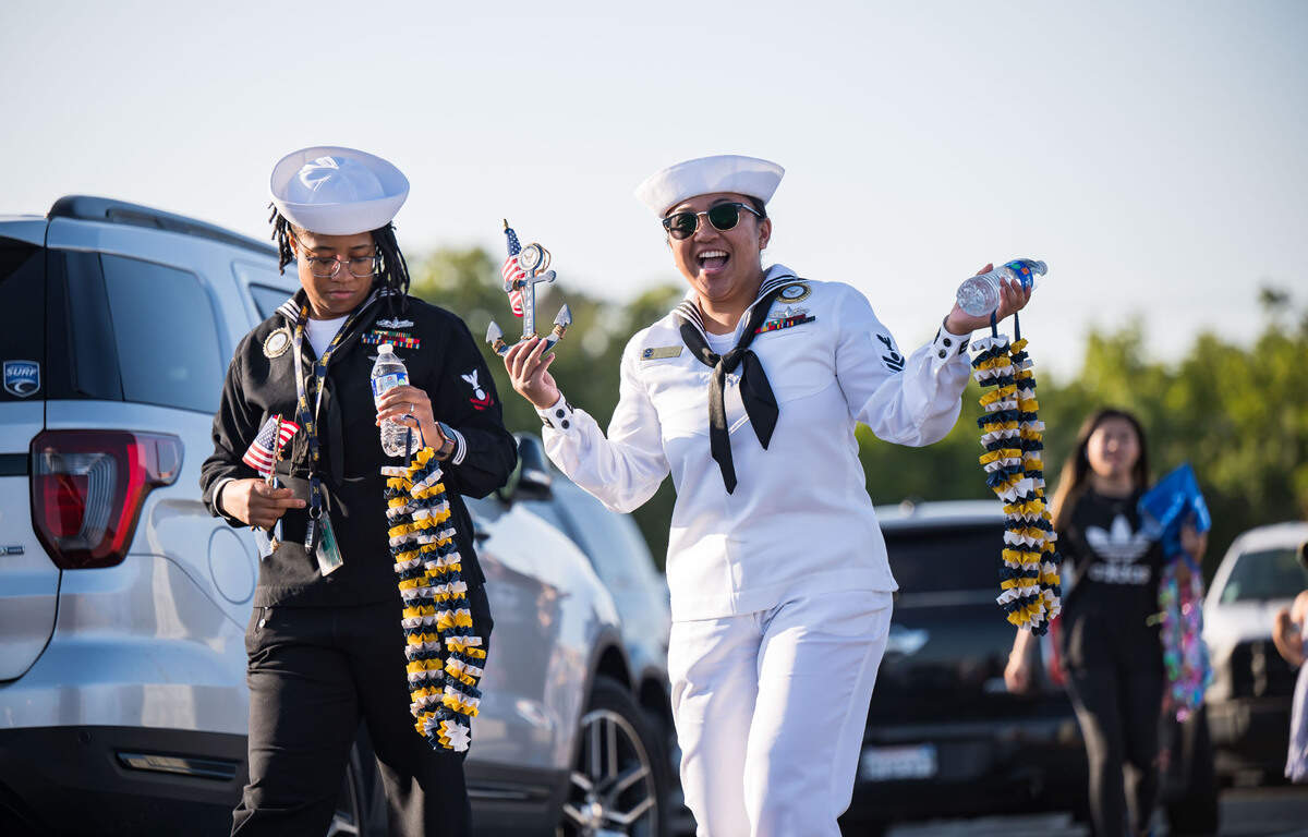 People arrive for the graduation ceremony at Grant Union High School on Thursday, June 1, 2023, in Sacramento’s Del Paso Heights neighborhood.