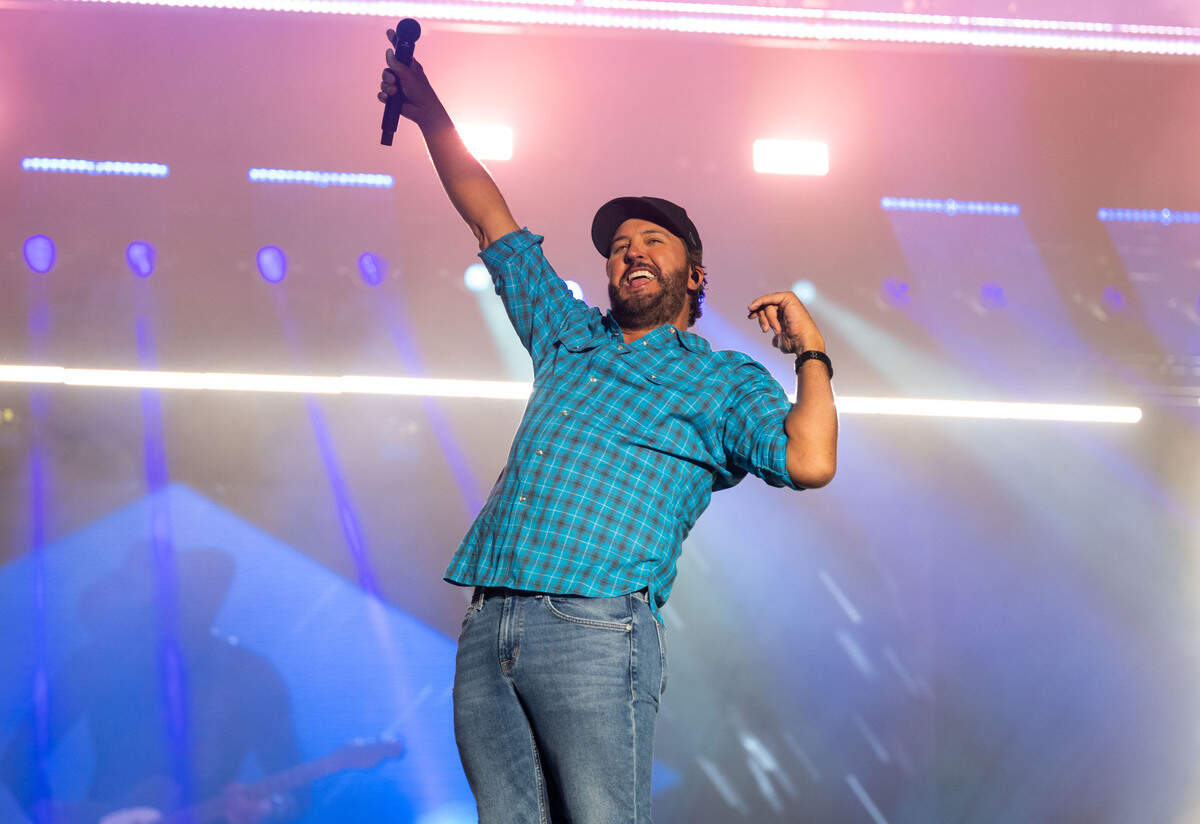 Country music star Luke Bryan closes out the GoldenSky Country Music Festival at Discovery Park in Sacramento on Sunday, Oct. 20, 2024.