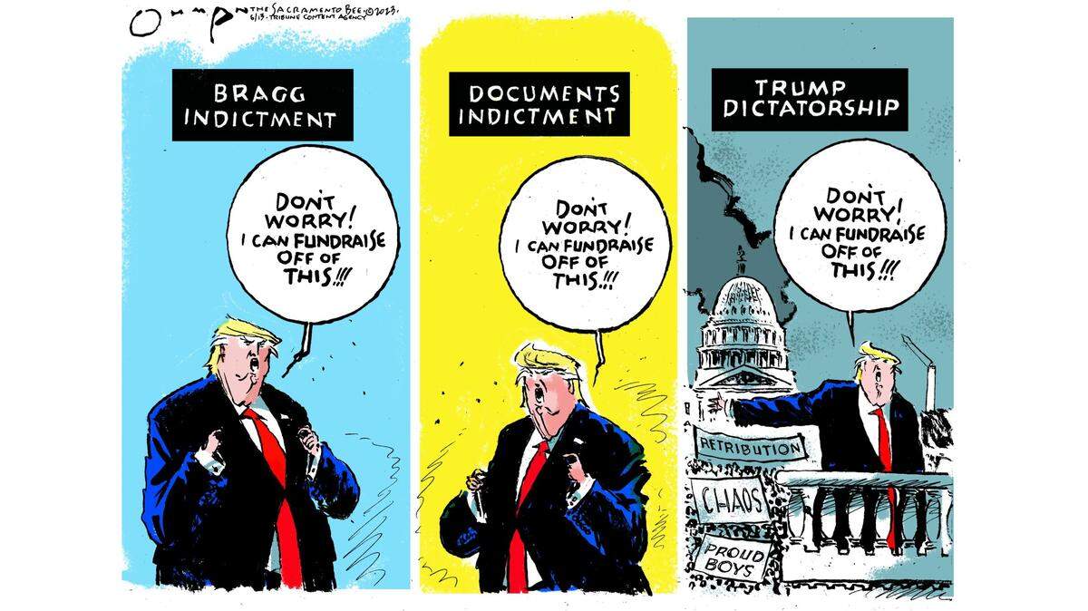 Former President Trump fundraises off his legal woes.