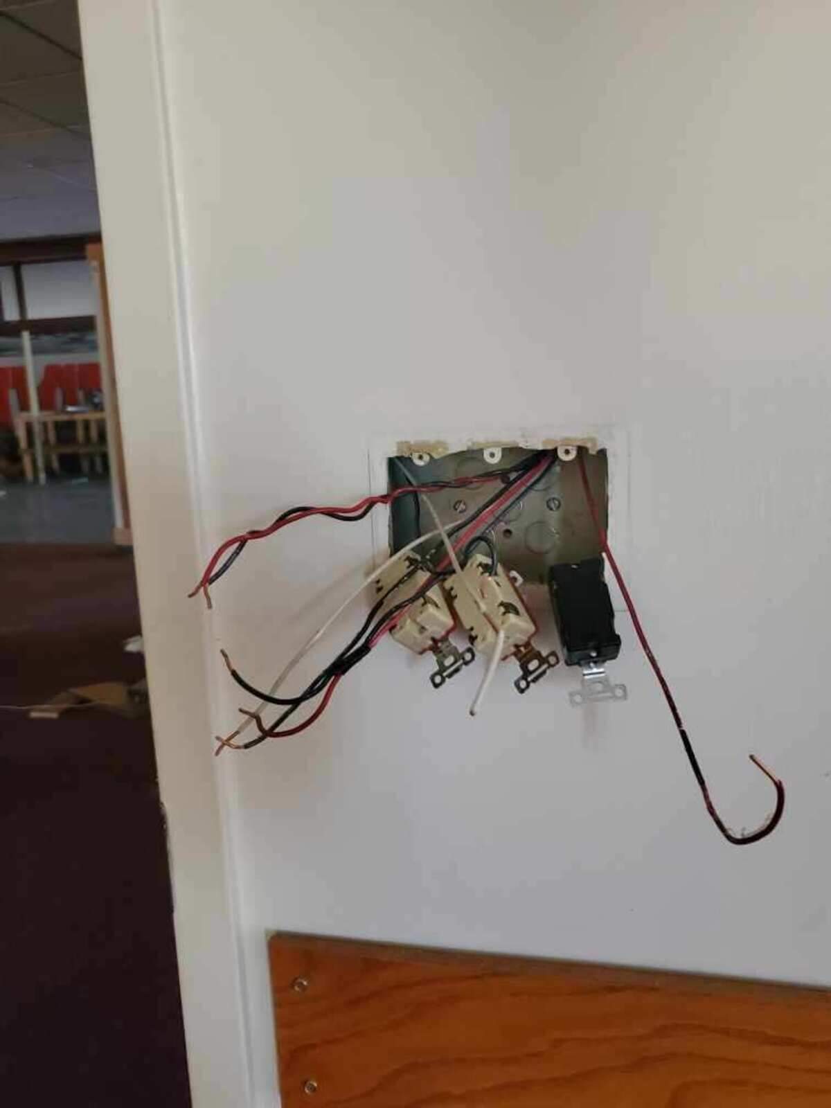 An electricity panel’s was torn from a wall in UniverSoul Cafe’s kitchen after the break-in on Saturday, July 12, 2025.
