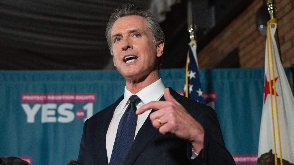 Gov. Gavin Newsom attends a watch party for Proposition 1, which will add rights for abortion and contraception to the California constitution, on Tuesday, Nov. 8, 2022 at the Citizen Hotel in Sacramento.