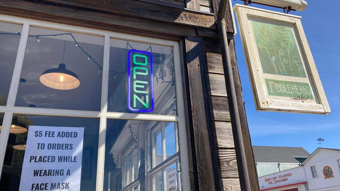 Chris Castleman, owner of Fiddlehead’s Cafe in Mendocino, CA, says he’s charging customers wearing face masks an extra $5, which will go to local charities.