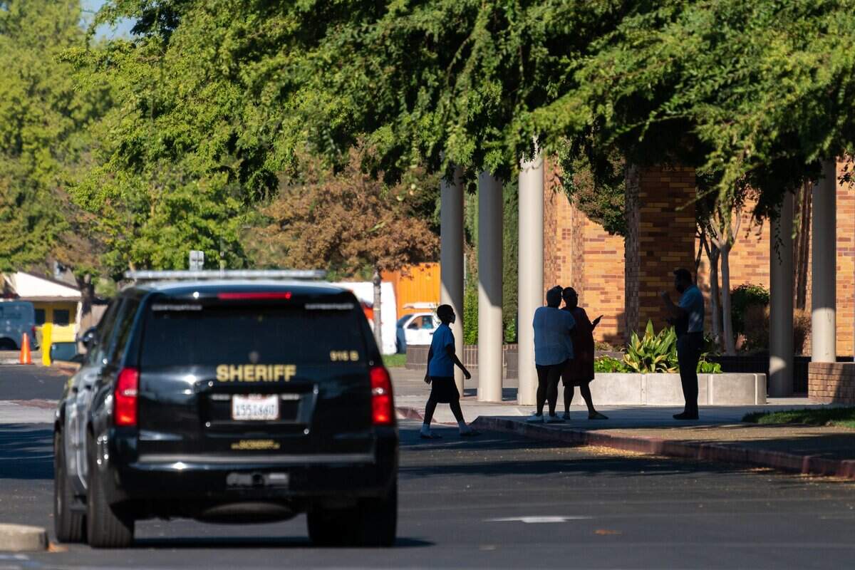 Hiram Johnson High School was closed after Sacramento Police shot and killed a suspect Tuesday morning, Sept. 7, 2021, who reportedly fired at officers during an overnight standoff on the 3700 block of Redding Avenue in Sacramento’s Tahoe Park neighborhood.