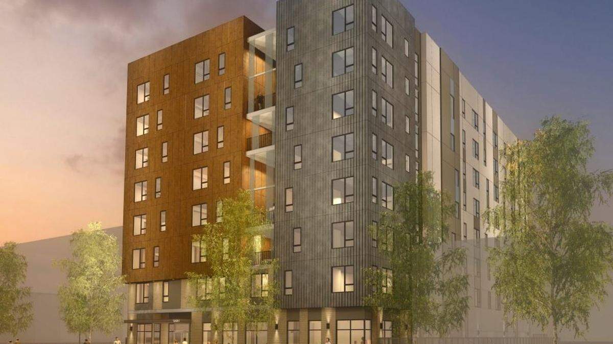 An eight-story affordable apartment complex is planned to be built at the site of a parking lot at 1511-1517 I St. in midtown Sacramento.