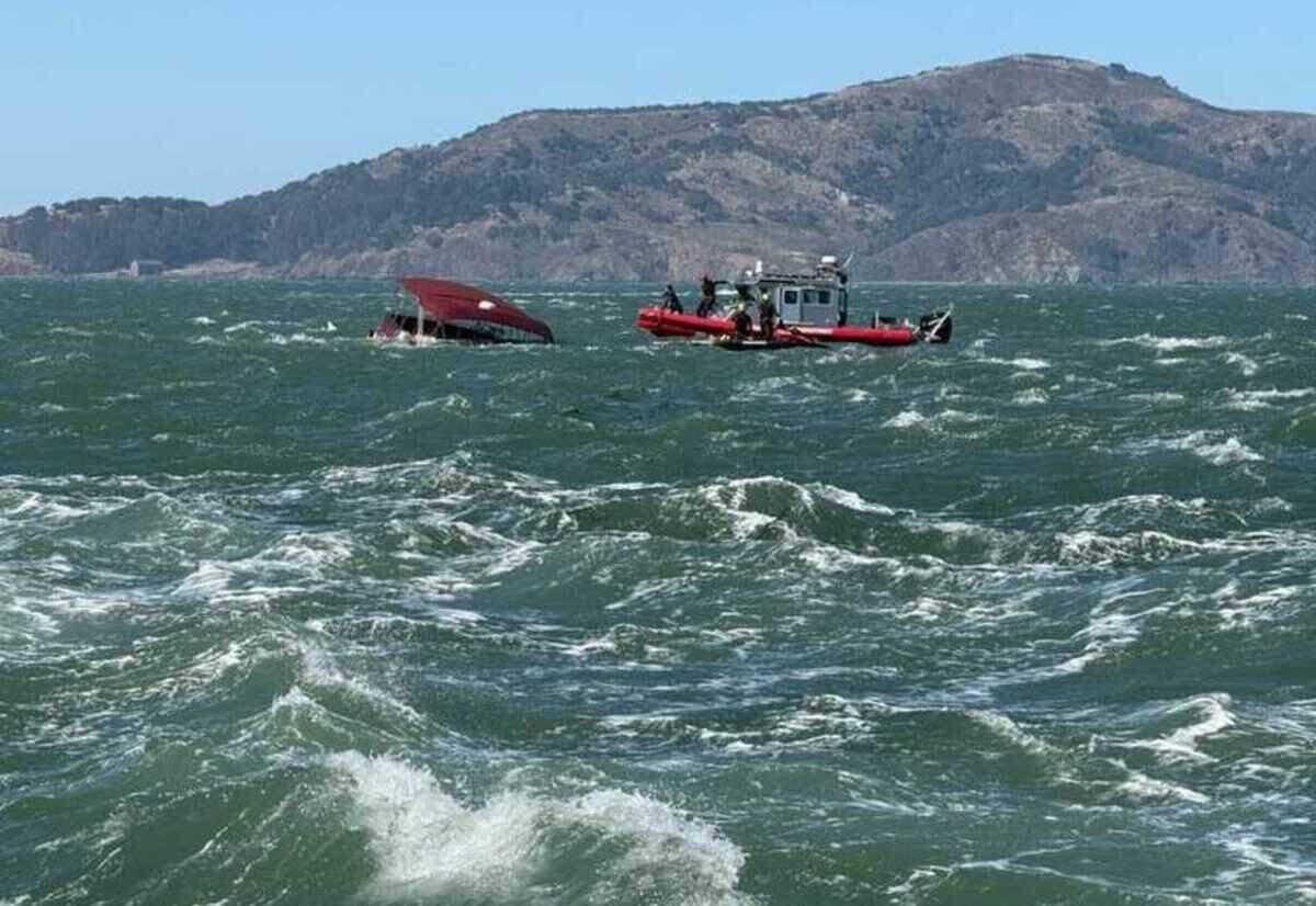The Oakland Police Department Maritime Unit participates in a search after the vessel Volare sinks west of Alcatraz on Tuesday, July 14, 2026. San Francisco police later located the body Tondra Madruga, a resident of Folsom.