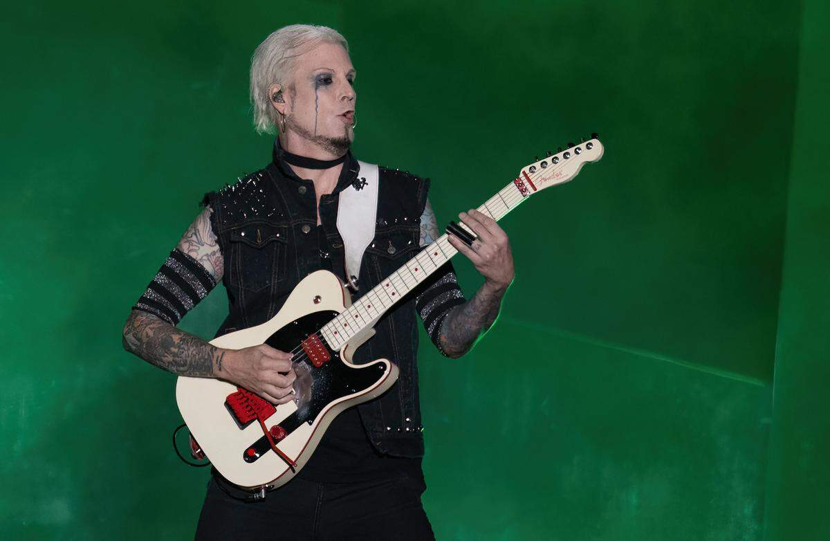 Motley Crue guitarist John 5 plays during the Aftershock festival in Sacramento’s Discovery Park on Sunday.